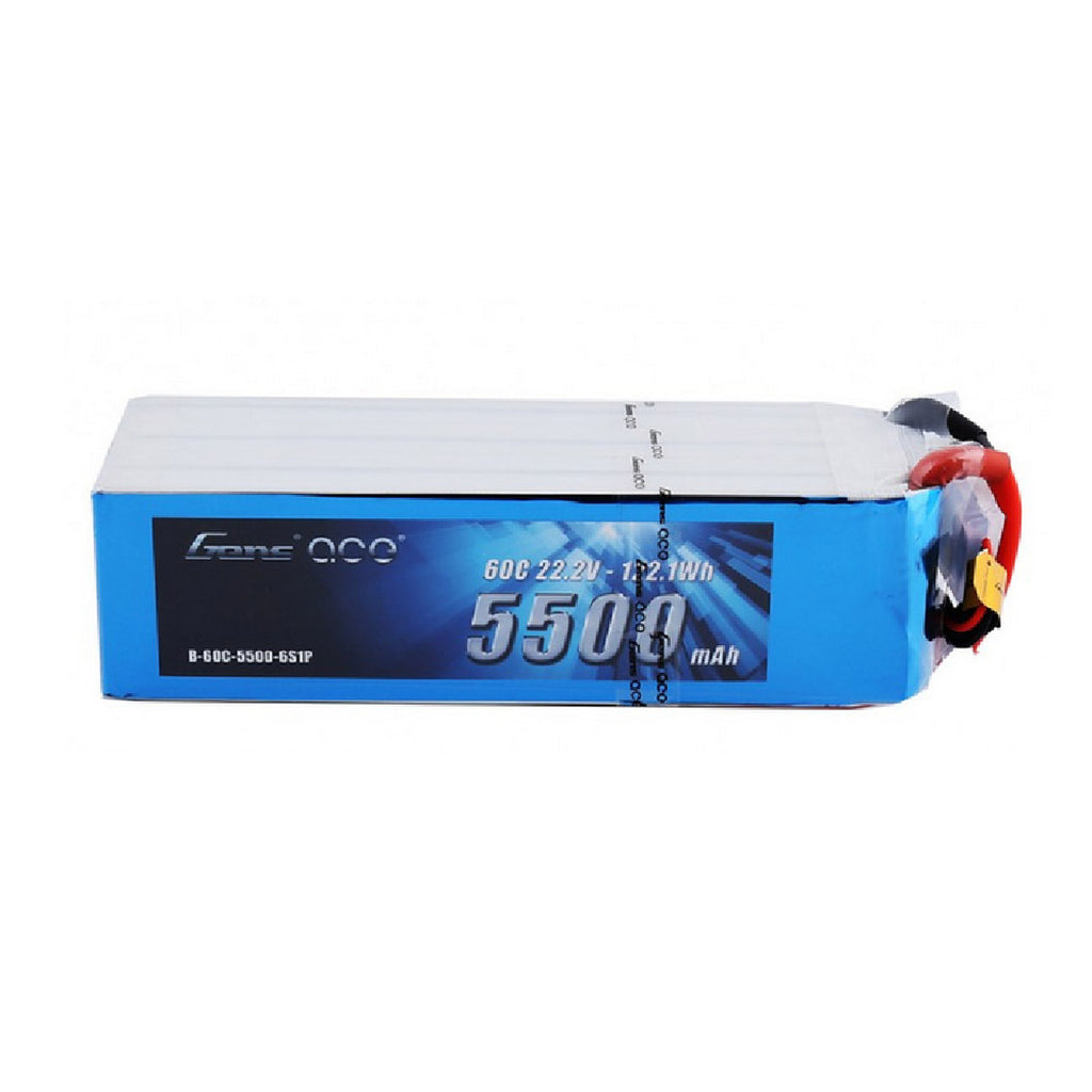 Gens Ace 5500mAh 22.2V 60C 6S1P Lipo Battery Pack With EC5 Plug