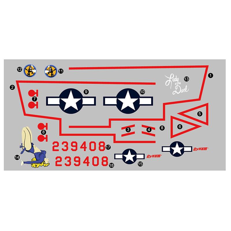 Dynam P61  Decal set