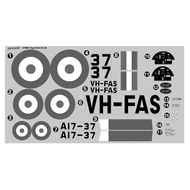 Dynam Tiger Moth Decal