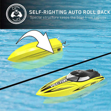 Load image into Gallery viewer, VOLANTEXRC Vector SR65 35mph RC Racing Boat With Auto Roll Back RTR Yellow