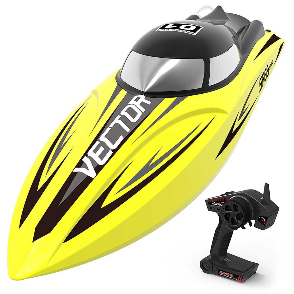 VOLANTEXRC Vector SR65 35mph RC Racing Boat With Auto Roll Back RTR Yellow