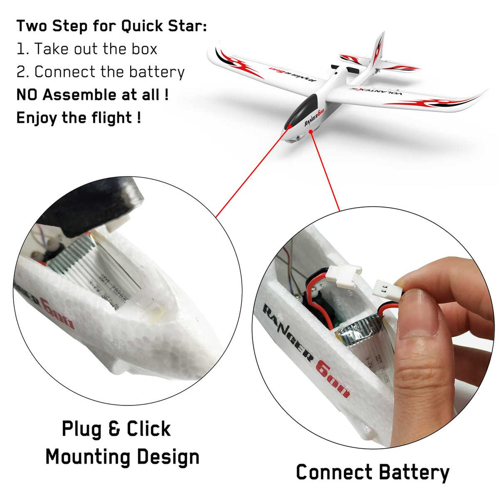 VOLANTEXRC Ranger600 Airplane RTF with One-Key U-Turn Function